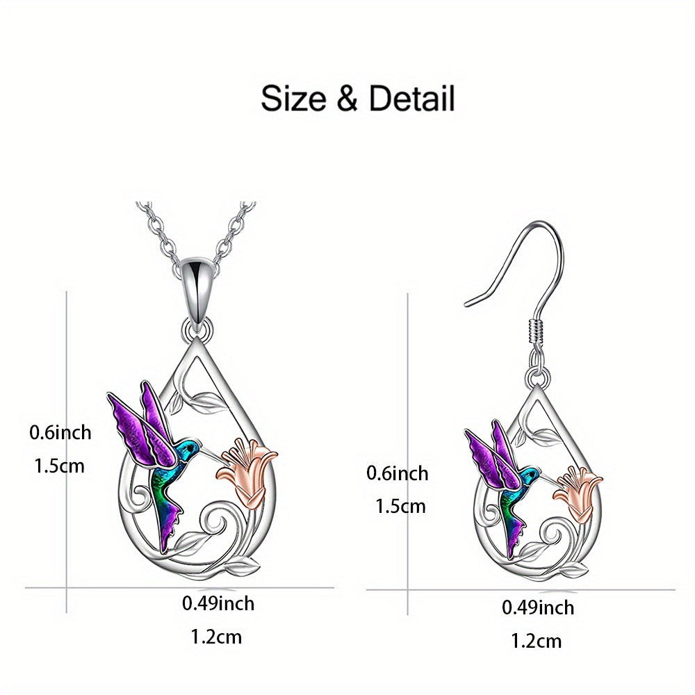 Cool Durable Stock Card Hummingbird Flower Necklaces