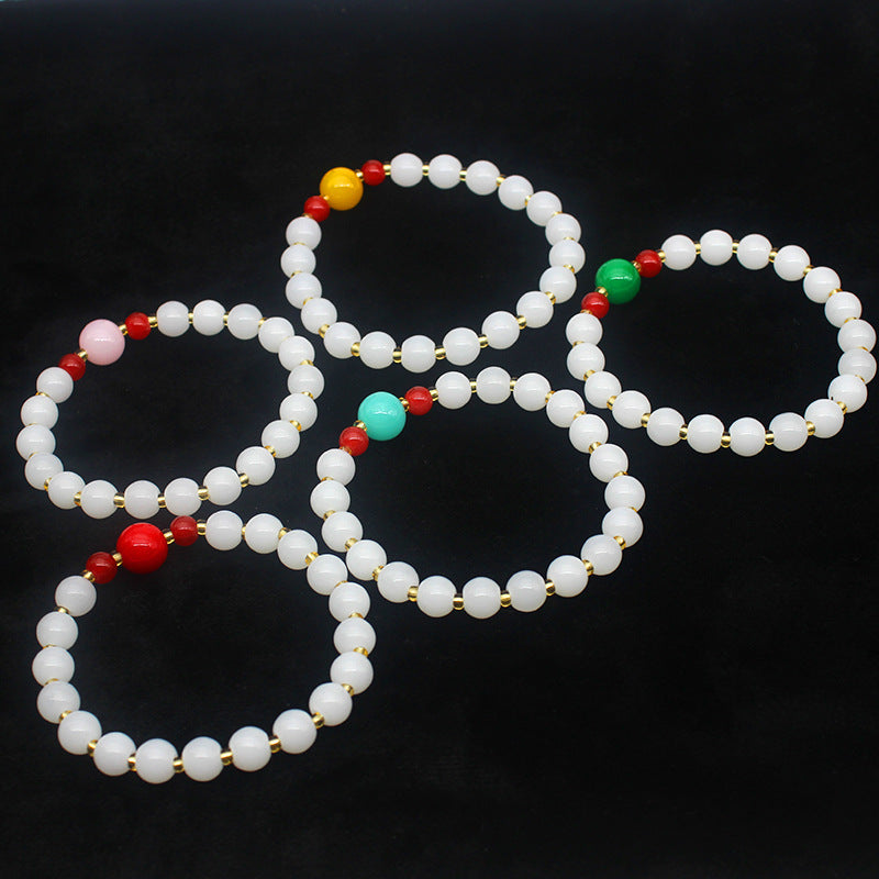 Imitation Jade Deep Love Han Bai Simple Elegant Sweet Live Bracelets