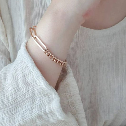 Creative Splicing Titanium Steel Gold Plated Bracelets