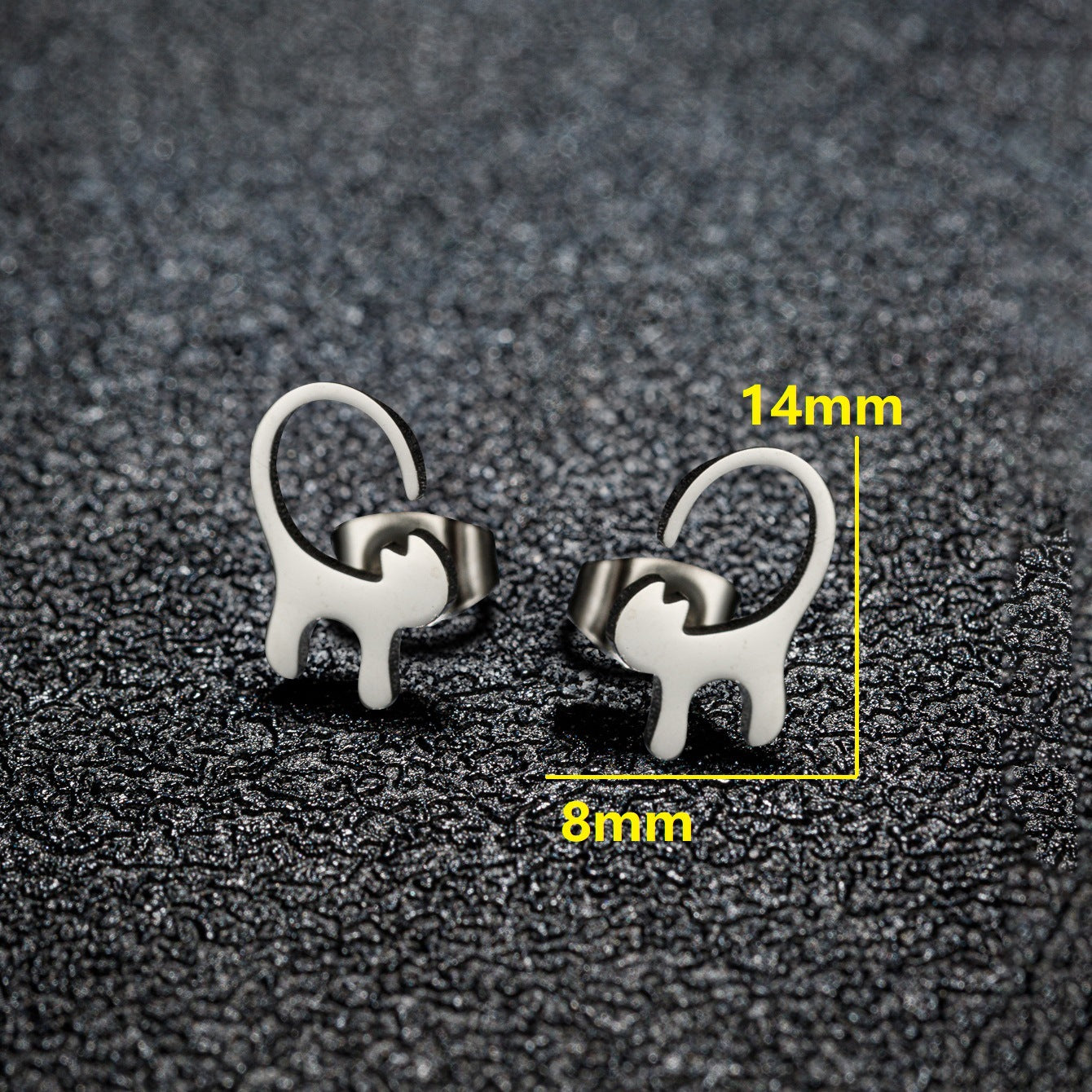 Stainless Steel Goldfish Bird Ear Design Ghost Skull Stud Earrings