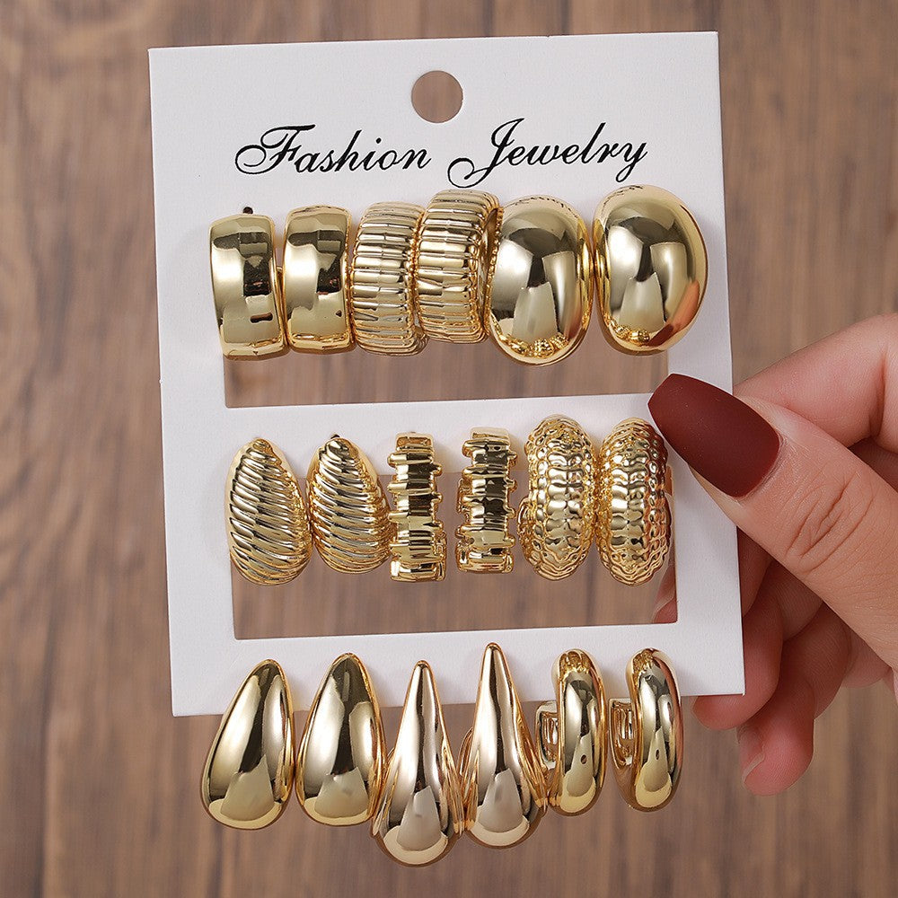 Women's Gold Resin Personalized Simple Ear High-grade Earrings