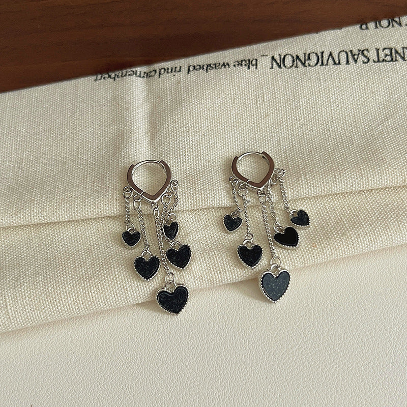 Black Style Sweet Cool Niche Design Earrings