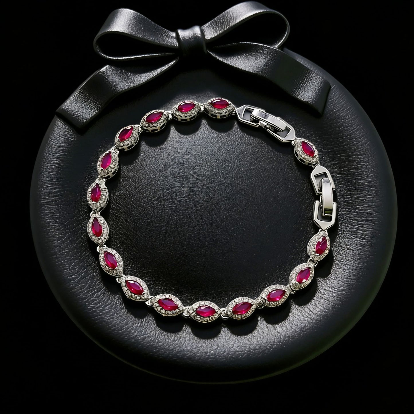 Women's Ruby Horse Eye Light Luxury High-grade Full Diamond Bracelet