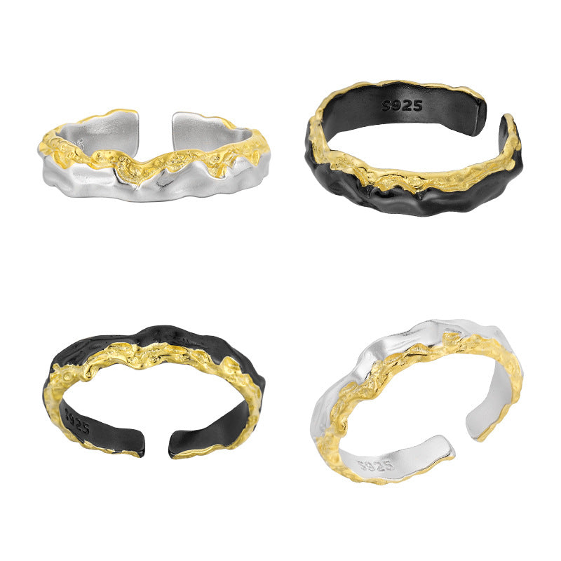 Electroplating Stackable Wear Simple Sweet Cool Irregular Rings