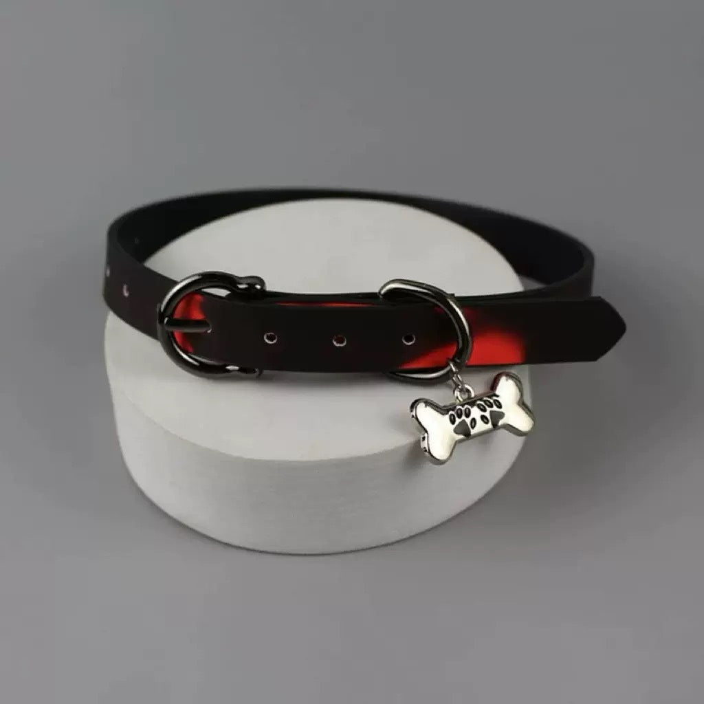 Warm Change Red Buckle Sweet Cool Hot Style Dog Bone Collar