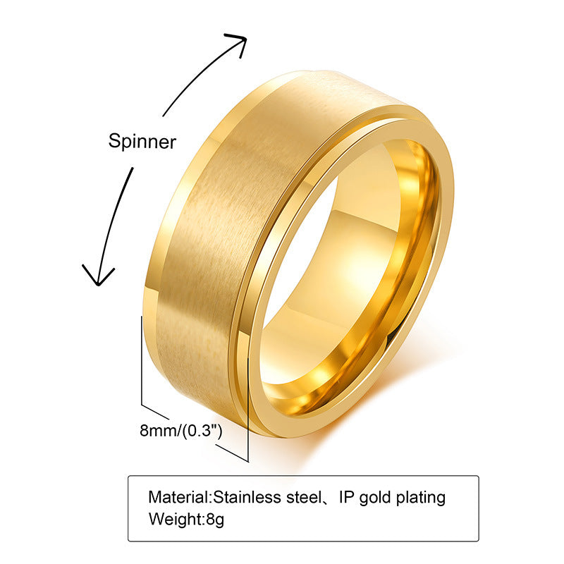 Men's Index Finger Joint Stainless Steel Rotary Rings