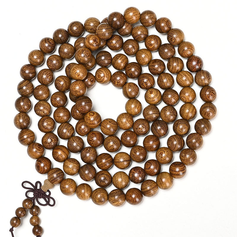 Women's & Men's Golden Sandalwood Submerged Buddha Beads Stall Bracelets