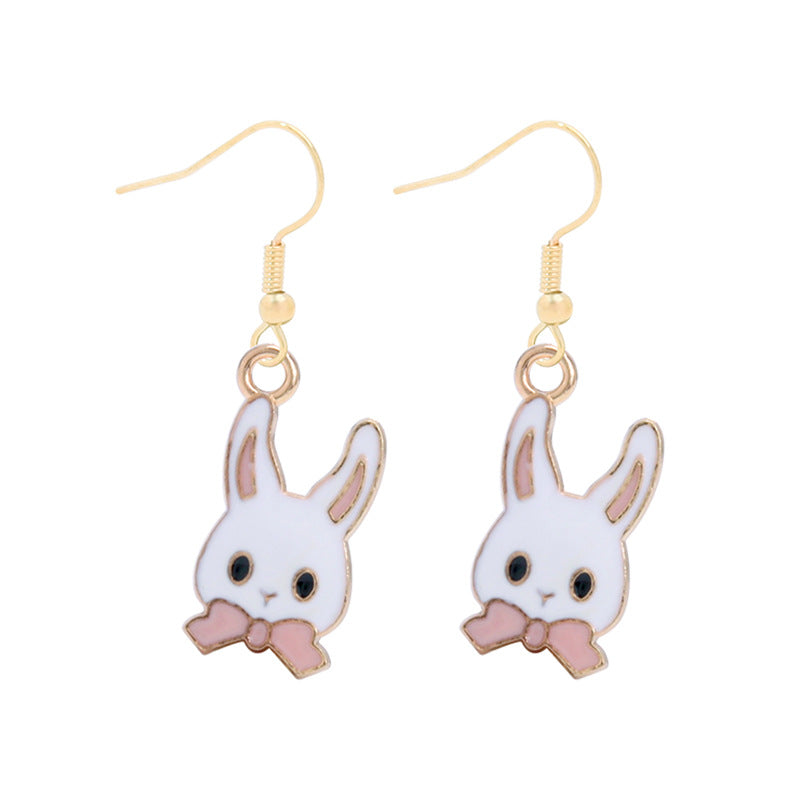 Cartoon Dripping Oil Alloy Rabbit Rejuvenating Earrings