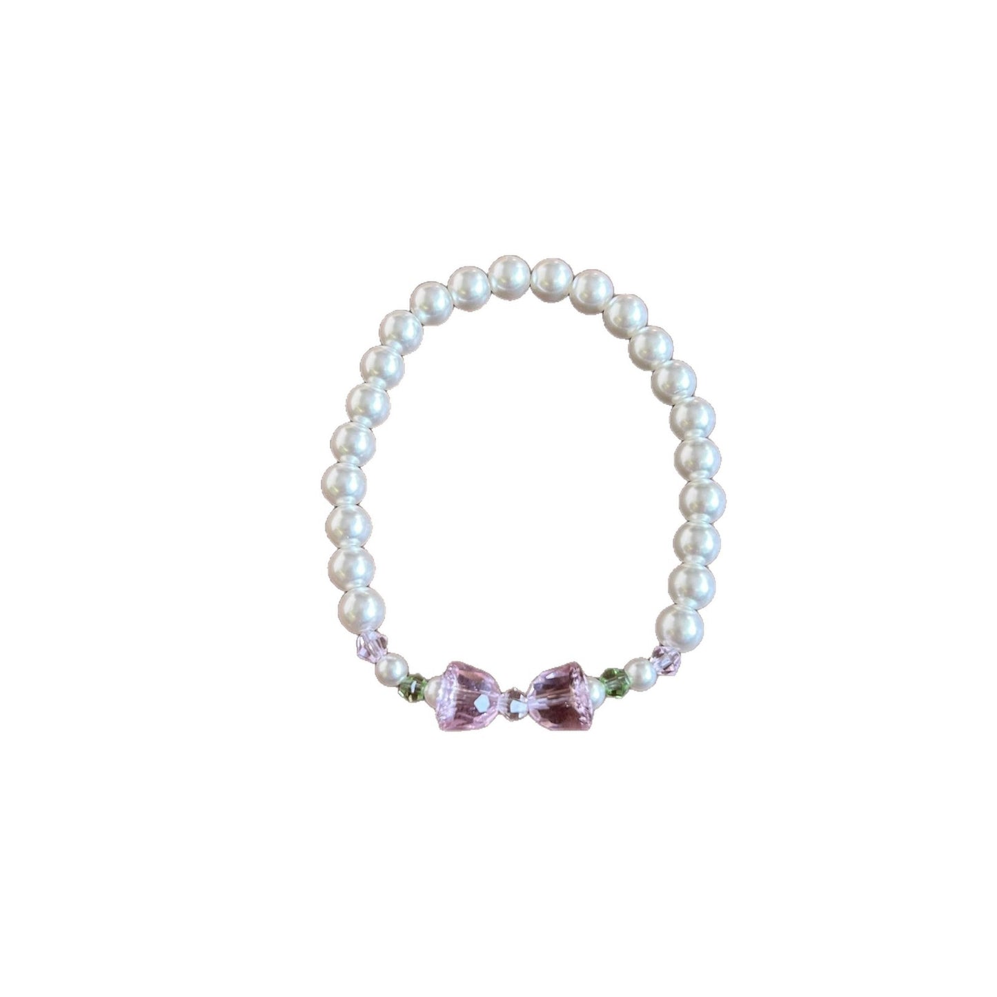 Limited Pink Crystal Lily Shell Pearls Design Exquisite Bracelet