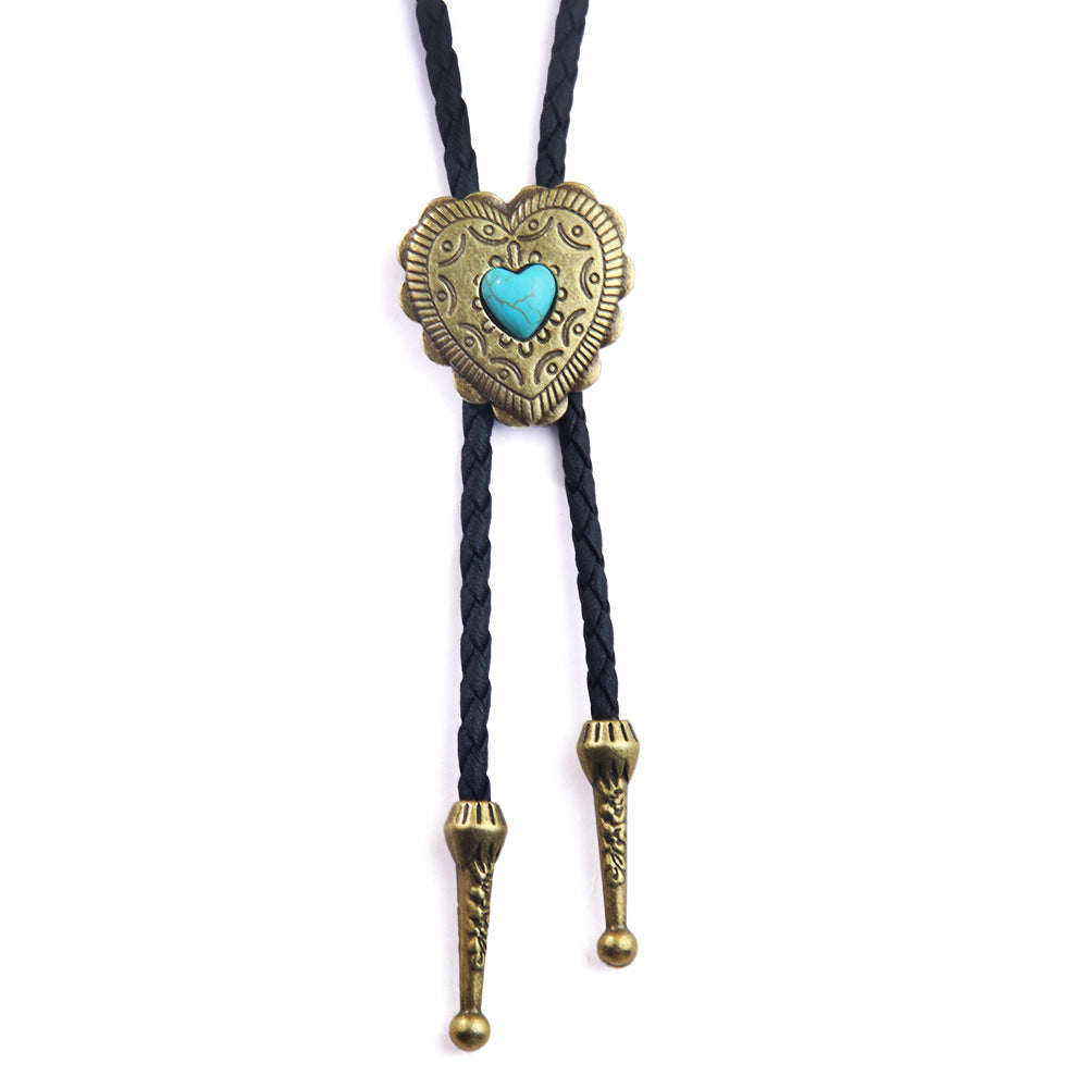 Fashion Personality Love Blue Turquoise Leather Necklaces