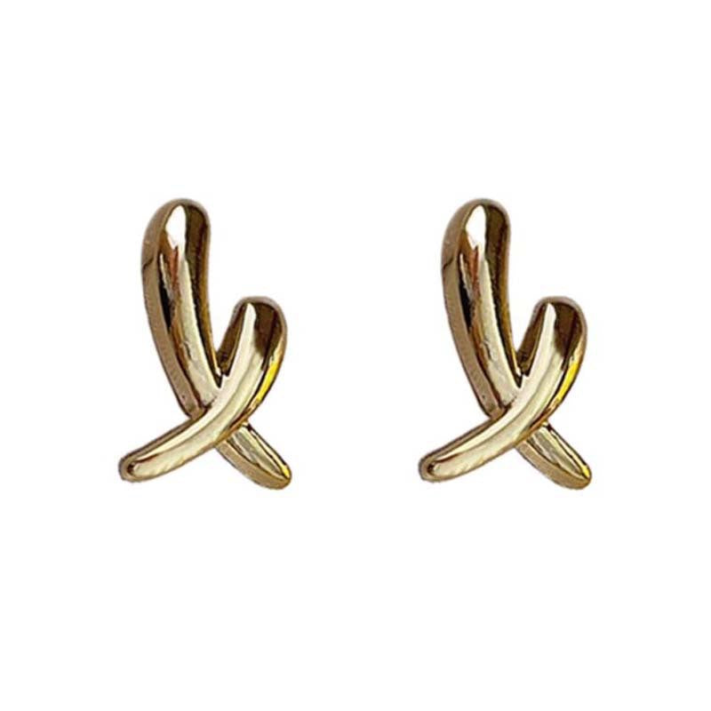 Women's Simple Cross Irregular Metal For Graceful High-grade Earrings