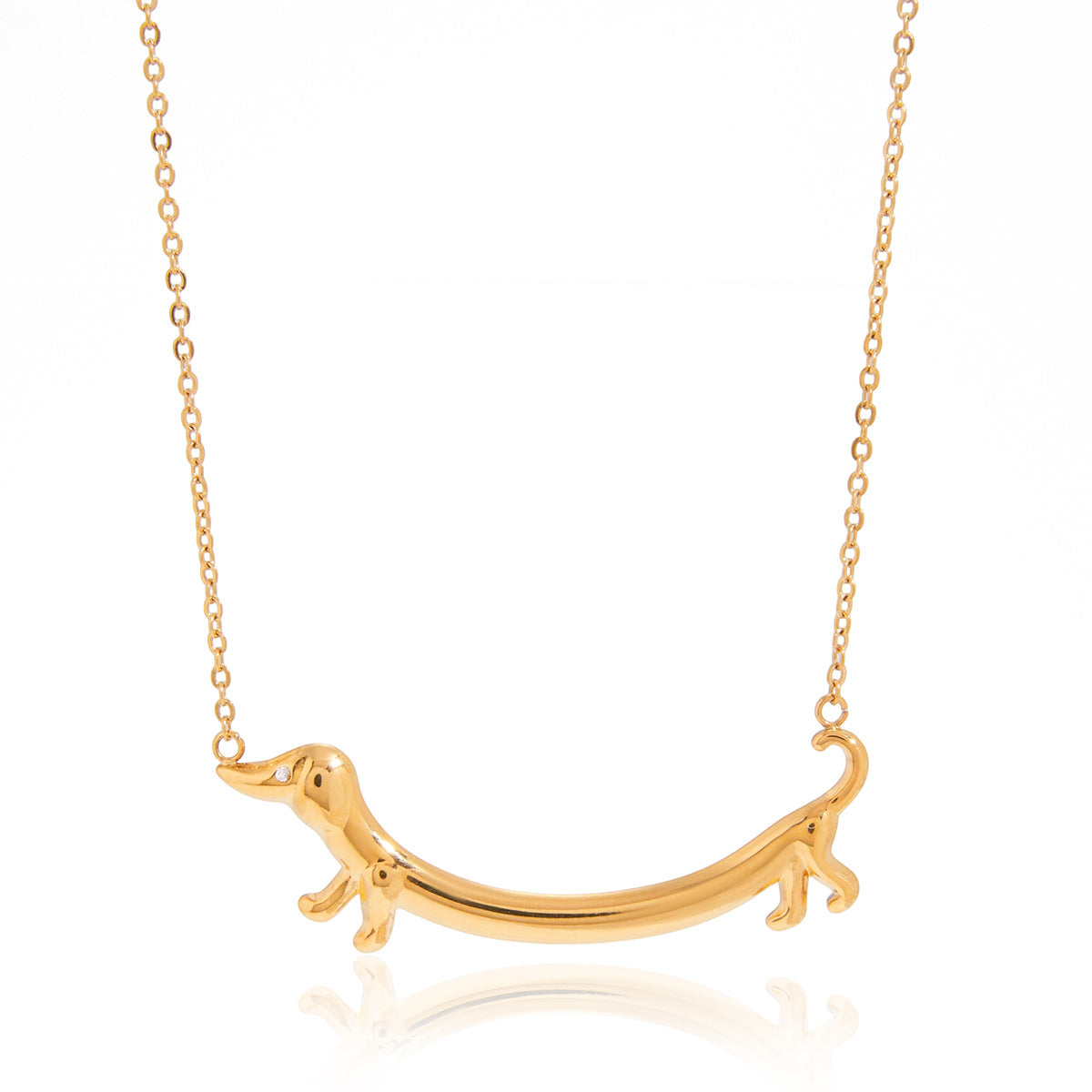 Sausage Dog Light Luxury Minority Clavicle Chain Twin Stainless Invitation Necklace