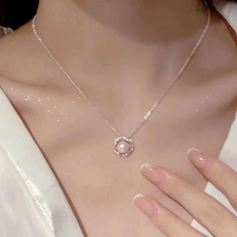 Snow Mountain Summer Versatile Light Luxury Imitation Pearl Clavicle Necklaces