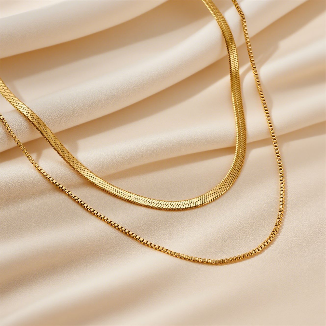 Titanium Female Like Flat Snake Hip Necklaces