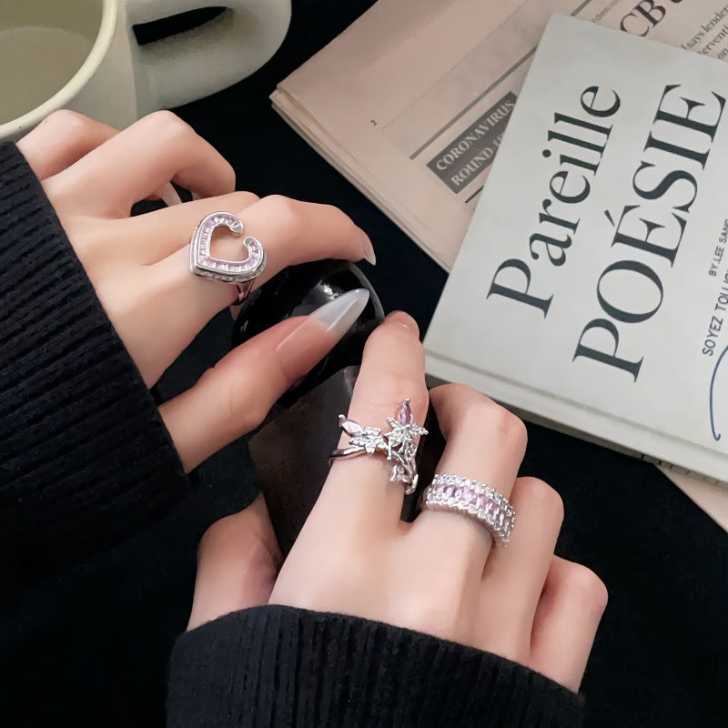 Light Luxury Sweet Cool Open Design Rings