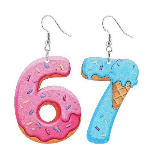 Fashion Numbers Flat Acrylic Creative Personality Ice Cream Rings