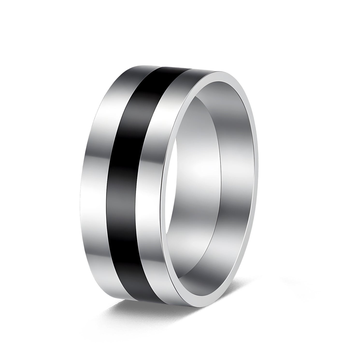 Men's Simple Fashion Stainless Steel Epoxy Small Ring