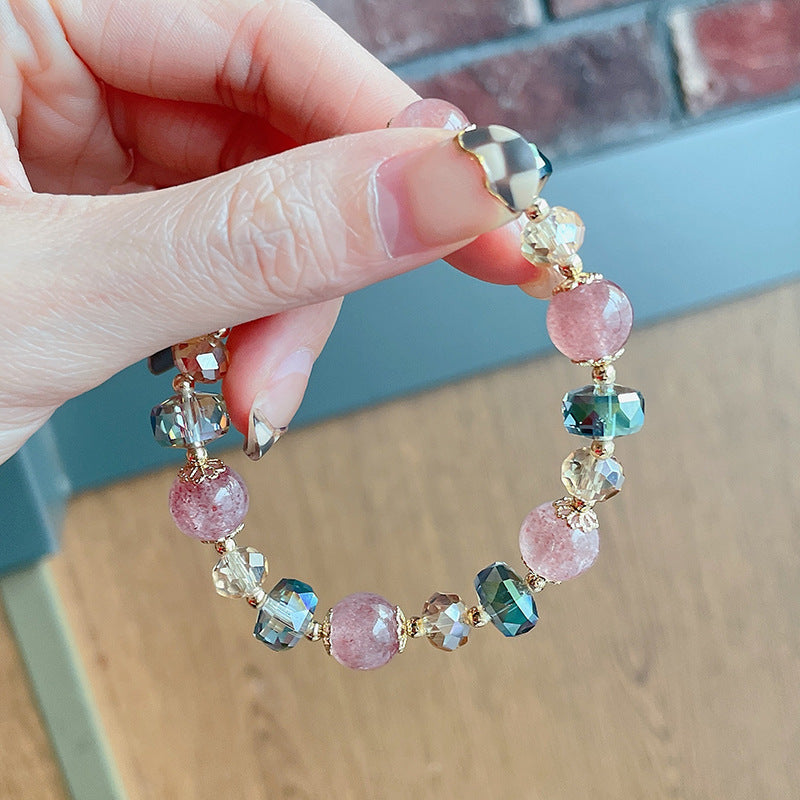 Women's Simple Strawberry Crystal For Temperament Wild String Bracelet