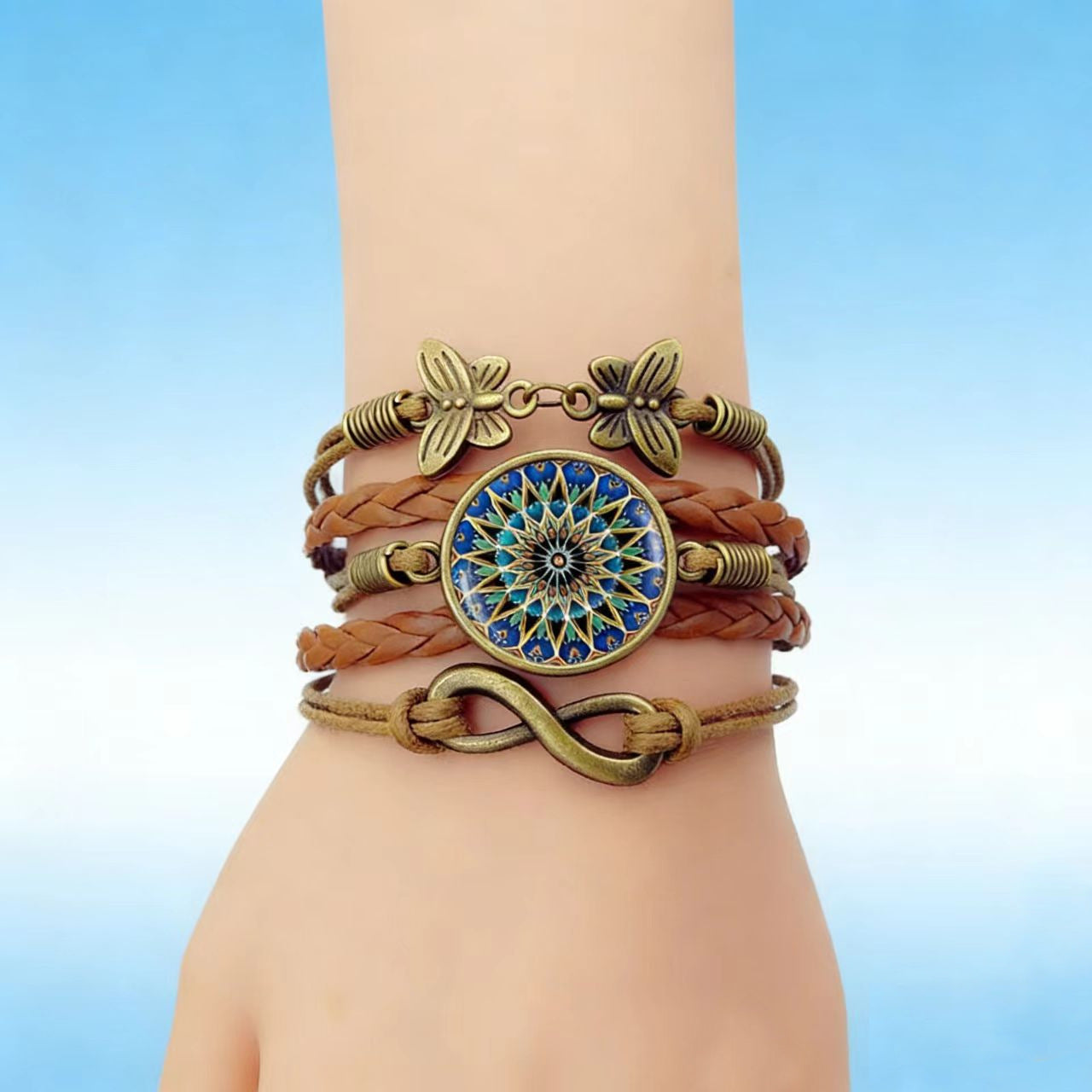 Butterfly Wireless Symbol Card Hand Weaving Yoga Datura Bracelets