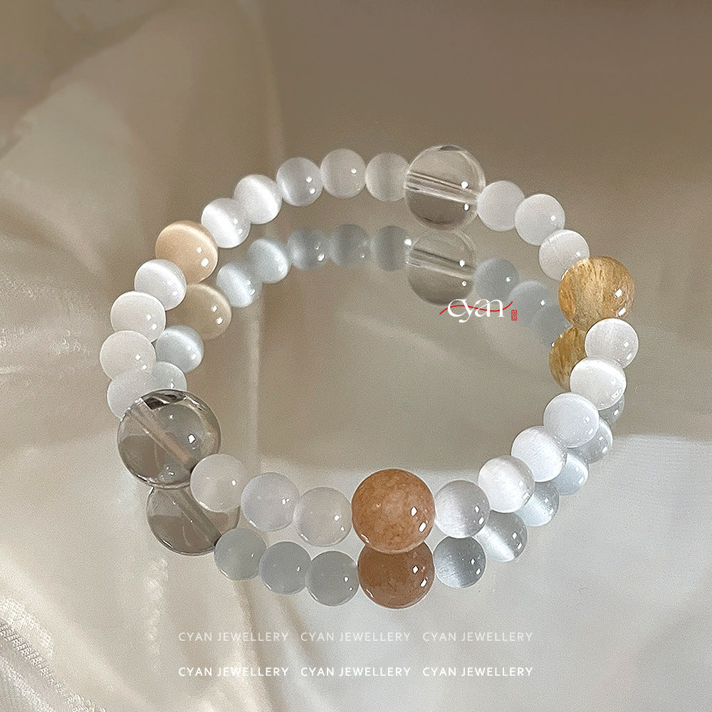Mango Solar Terms Chinese Style White Clear Bracelets