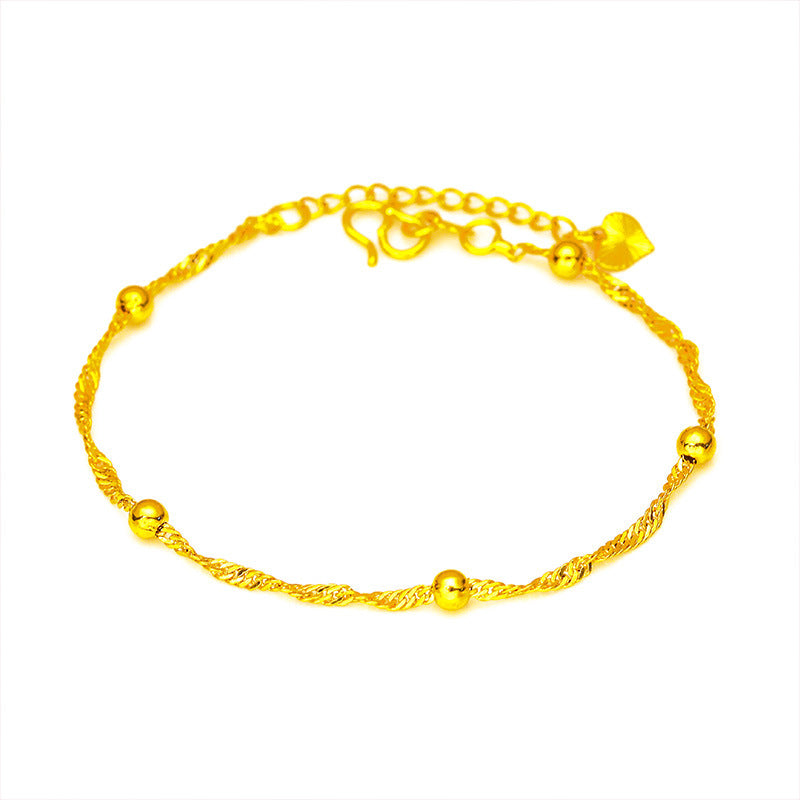 Women's Placer Gold Lucky Beads Water Ripple Bag Bead Live Broadcast Bracelet