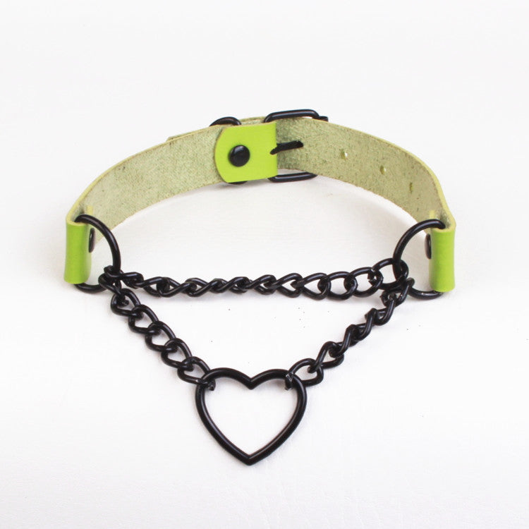 Chain Spade Heart Rivet Super Cool Collar