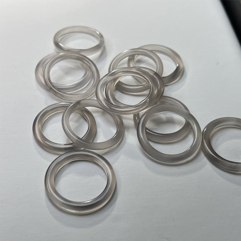 Veet Fine Chalcedony Transparent Little Finger Rings