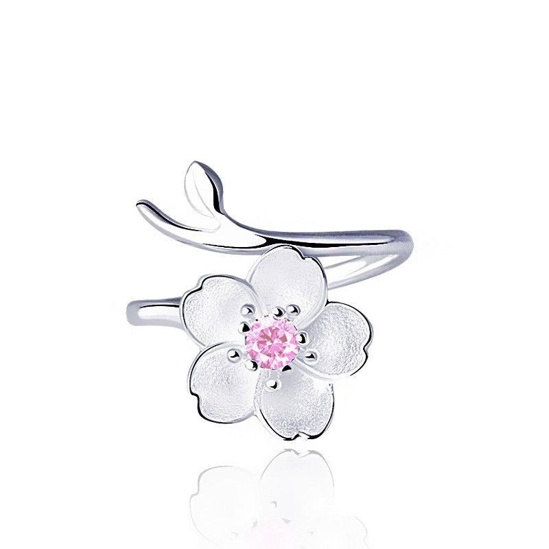Diamond Female Light Luxury Minority Fashion Personalized Opening Adjustable Peach Rings