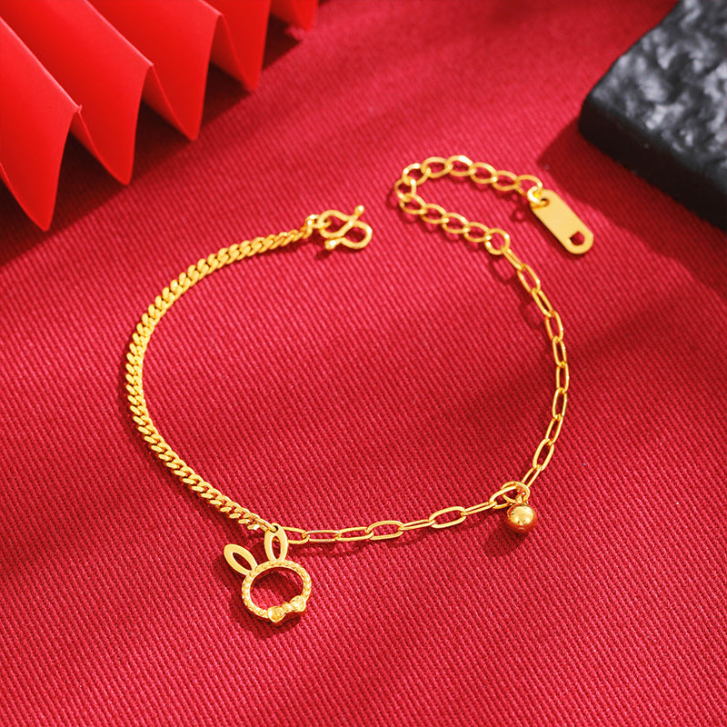 Women's Chinese Style Bamboo Joint Placer Gold Bracelets