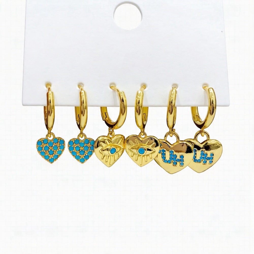 Ear Clip Three Pairs Copper Plated Real Earrings