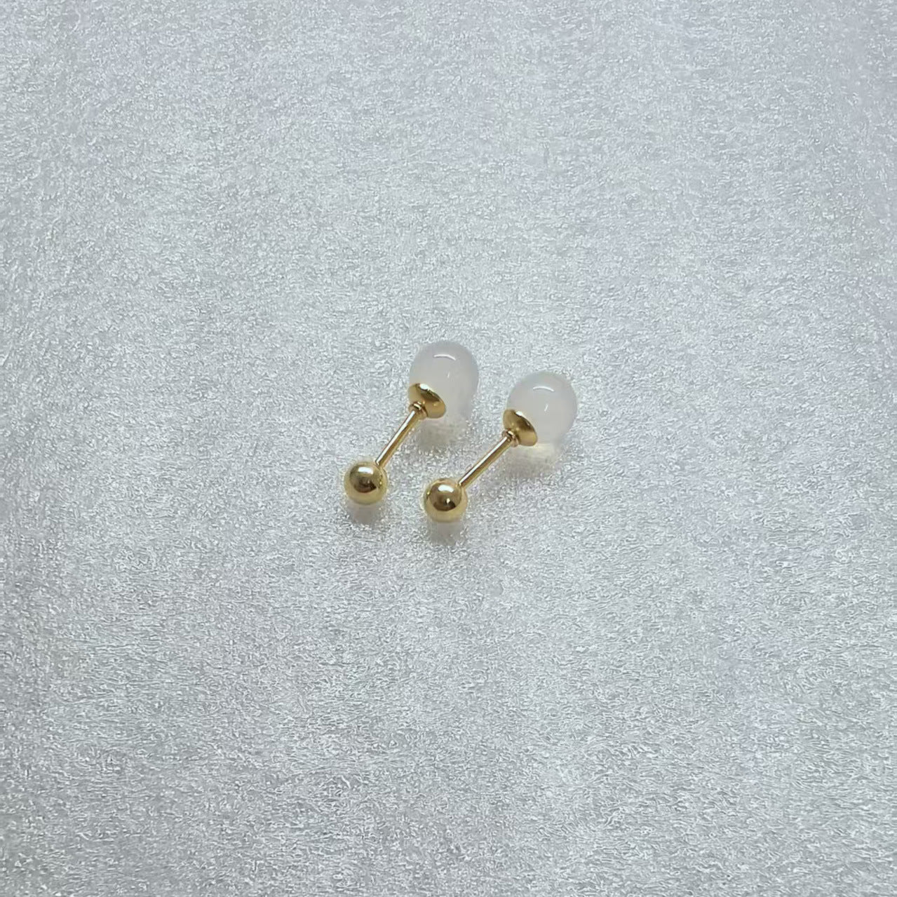 Agate Ear Female Korean Style Ball Round Cake Light Luxury Rings