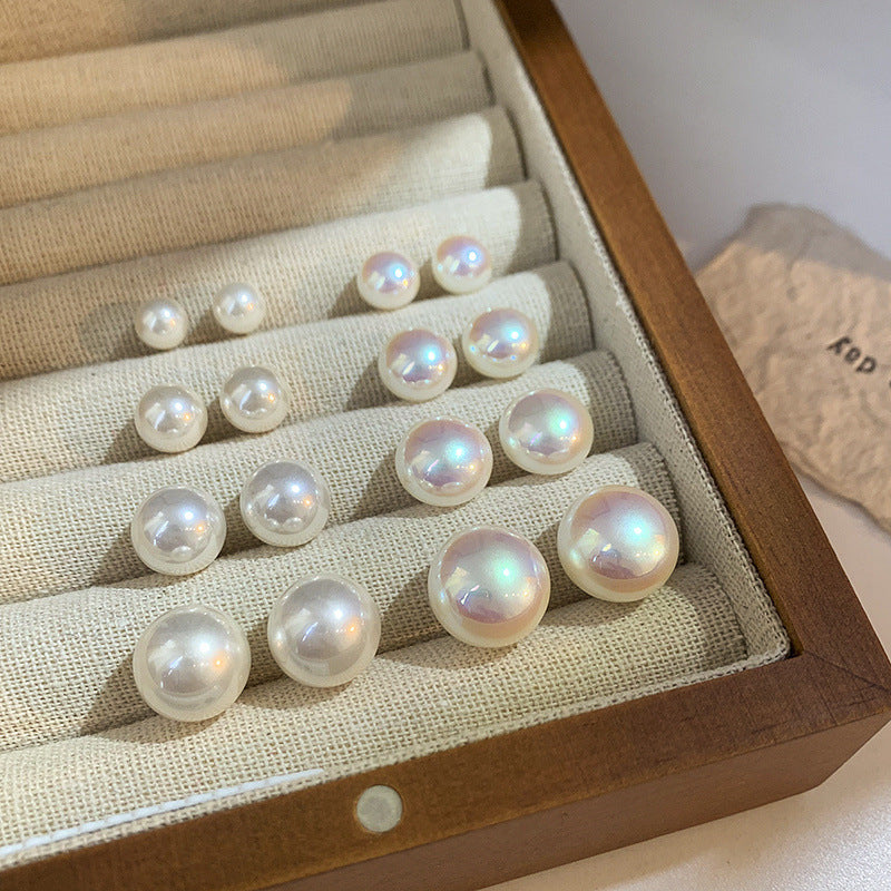 Pearl Glow Pink Light Steamed Bread Beads Stud Earrings