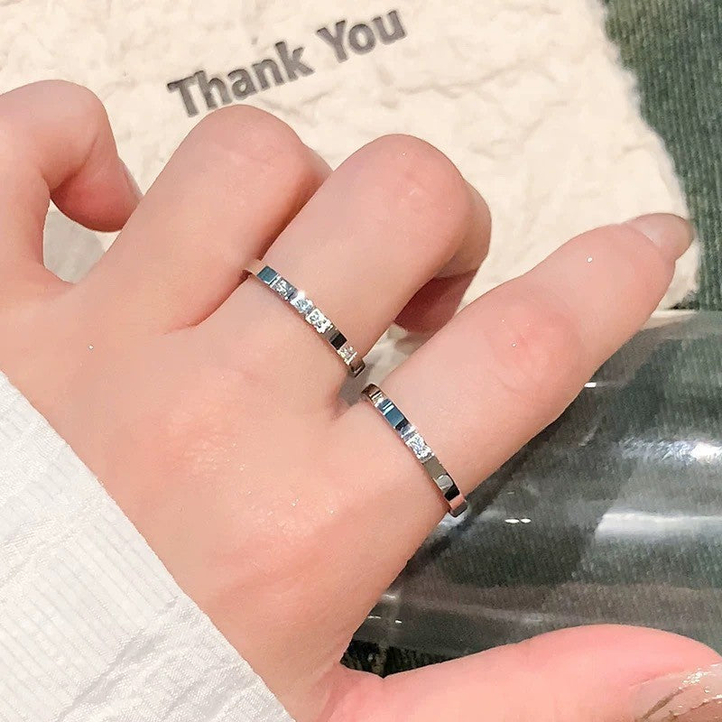 Light Luxury Cold Style Couple Plain Ring