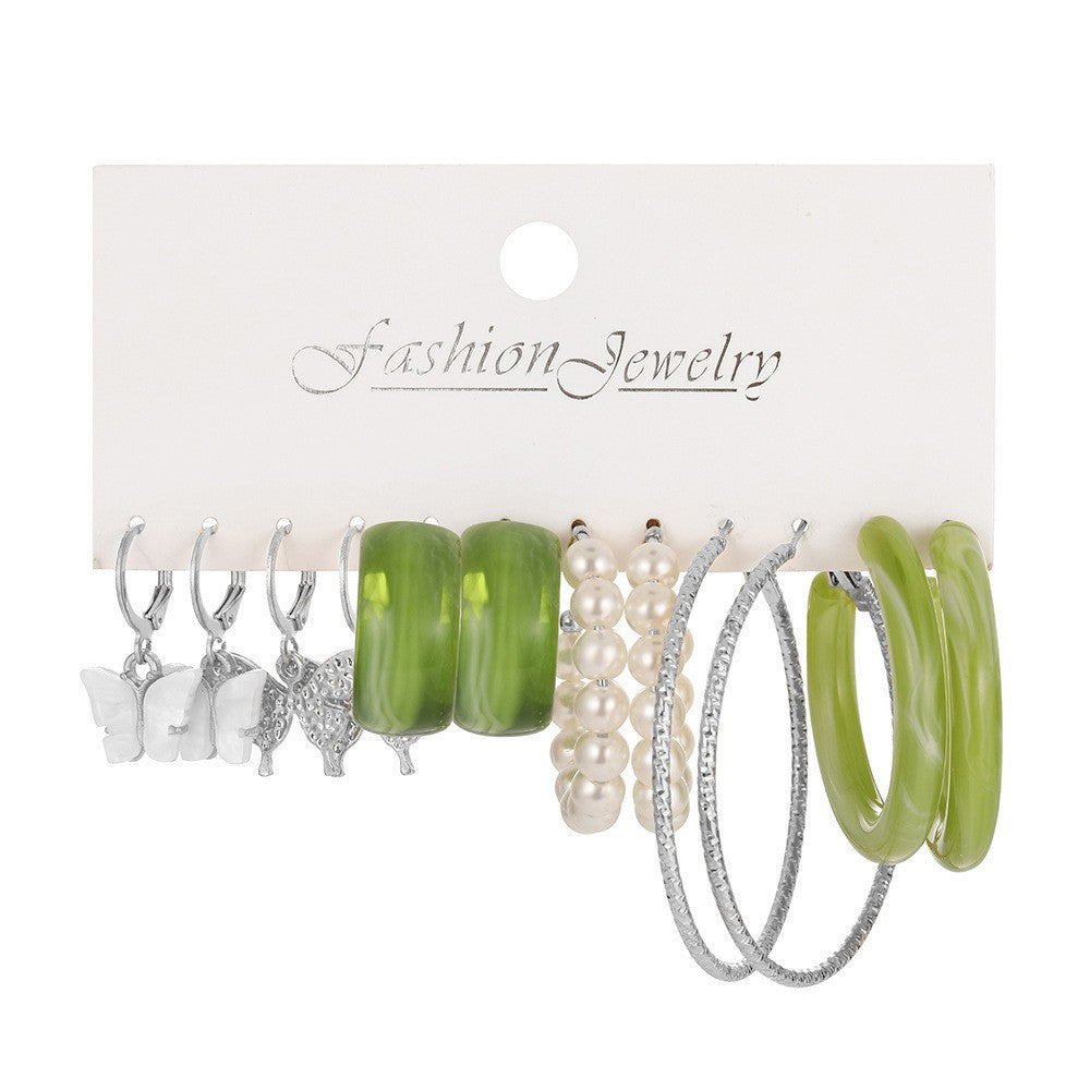 Women's Geometric Type Alloy Pearl Suit Pairs Fashionable Rings