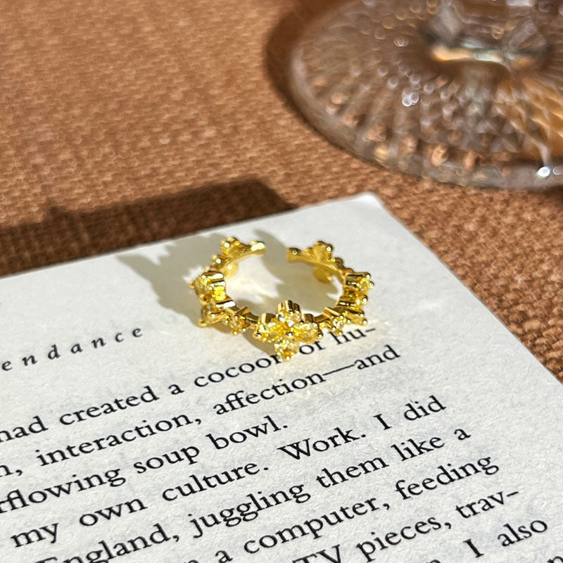 Women's Luxury Gold Retro Fashion Elegance Niche Design Open Exquisite Ring