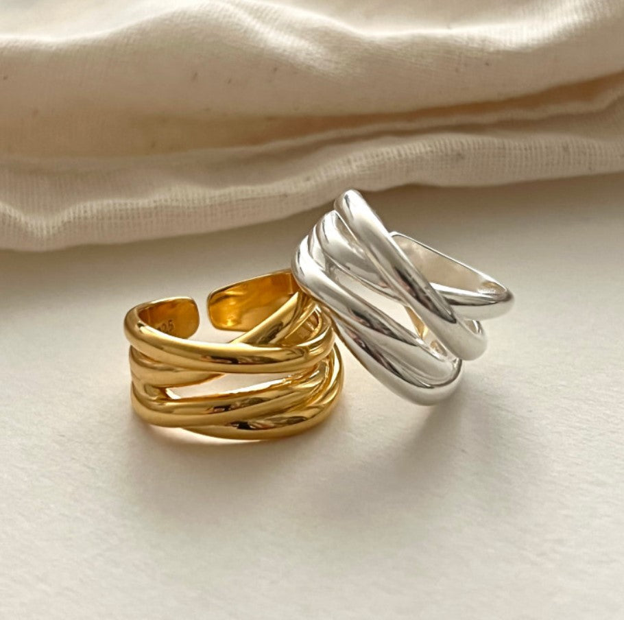 Korean Jewelry Sterling Sier Irregular Highlight Rings