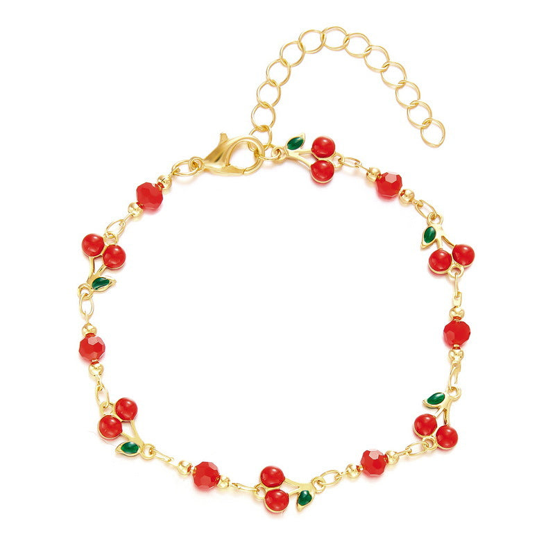 Women's High-grade Love Heart Flowers Beaded Small Flower Necklaces