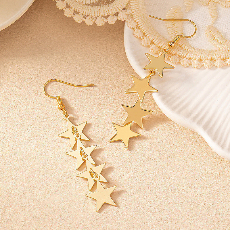 Pair Of Gold Metallic Fashion Trendy Stud Earrings
