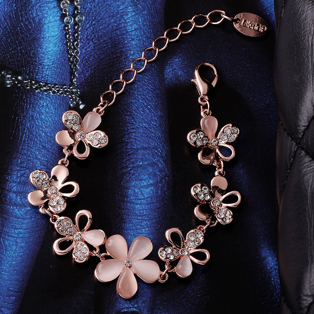 Flower Female Crystal Opal Sweet Fashion Bracelet