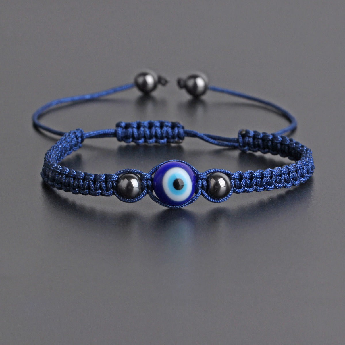 Devil's Eye Adjustable Woven Blue Colored Bracelets