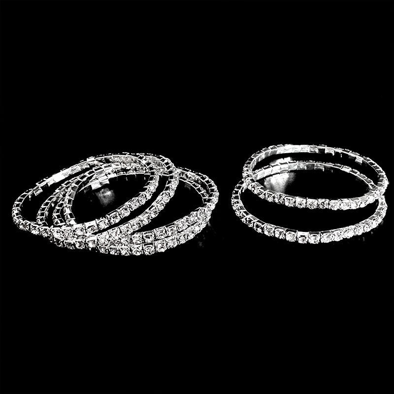 Temperament Single Row Elastic Rhinestone Simple All Match Luxury Bracelets