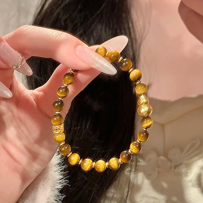 Women's Minority Tigereye Goldfish Simple High Class Elegant Hand Bracelet