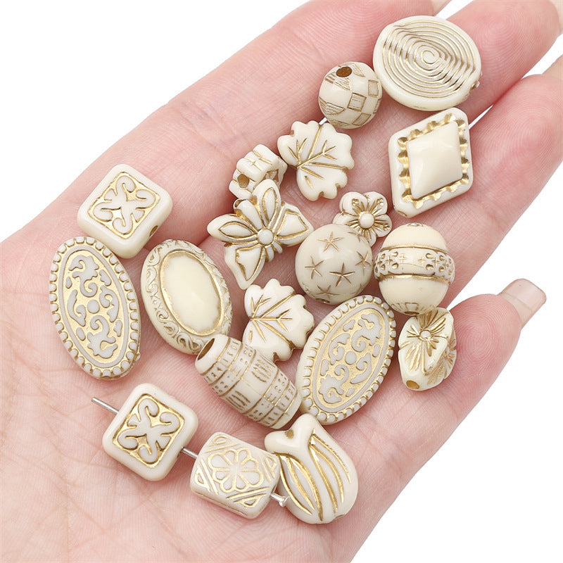 Acrylic Transparent Vintage Frosted Gold Scattered Beads Jewelry Accessories