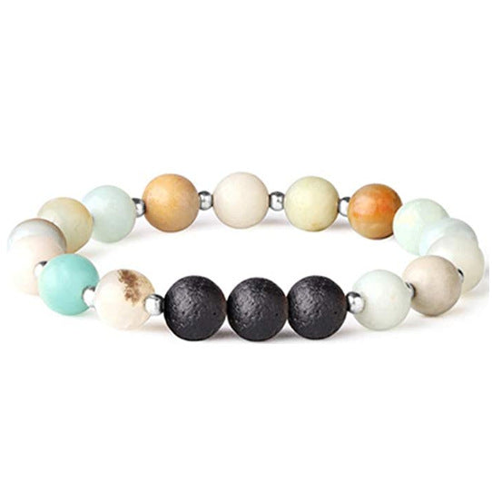 Women's & Men's Volcanic Rock Couple Beaded Elastic String Bracelet