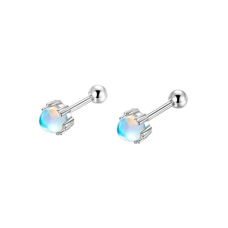 Sier Needle Screw Tightening Buckle Small Light Luxury Temperament Ear Earrings