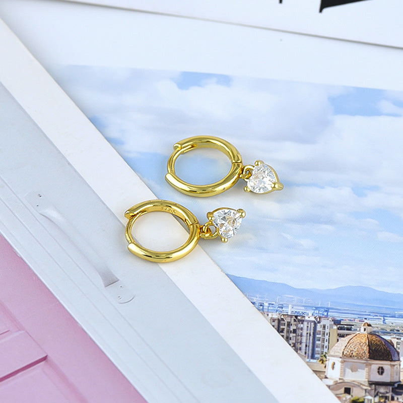 Affordable Luxury Fashion Heart-shaped Design Frosty Style Female Earrings
