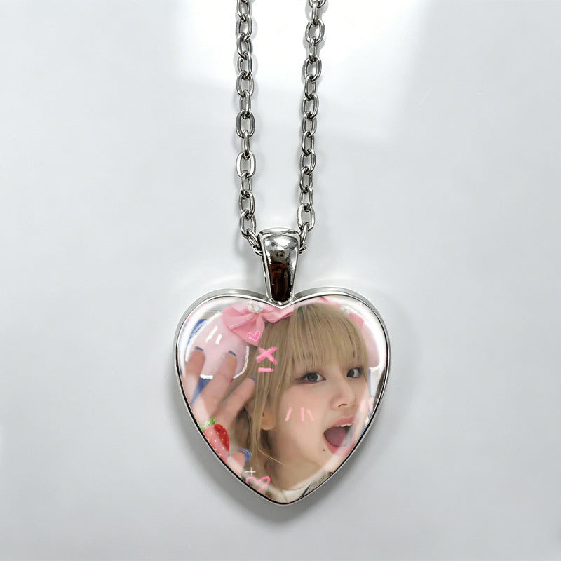 Love Alloy Korean Group Support Heart Sweet Beauty Fans Clavicle Necklaces
