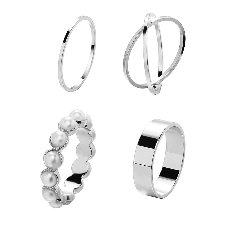 Creative Vintage Inlaid Pearl Knuckle Suit Rings