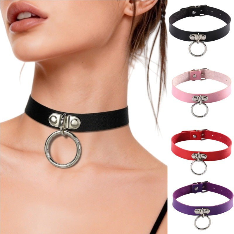Punk Leather Personality Hot O-shaped Circle Rings