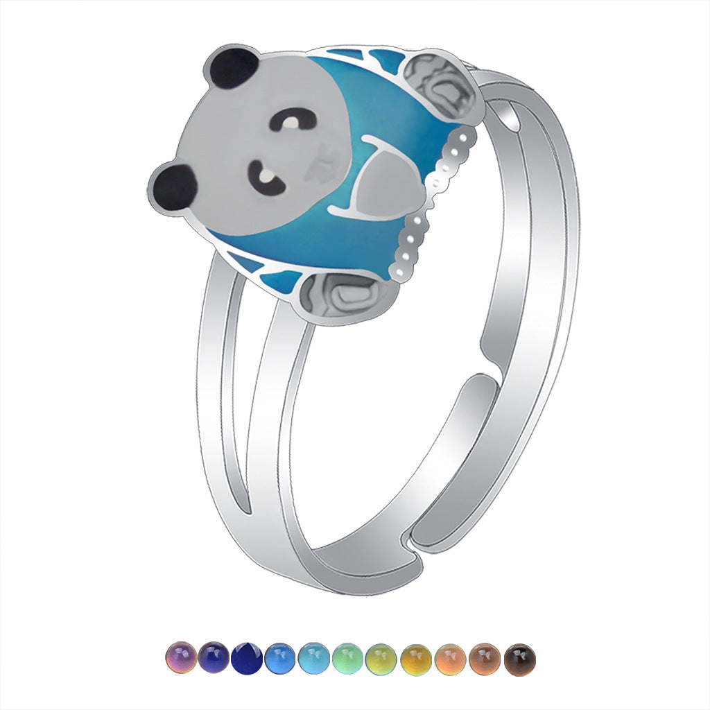 Fashion Cute Cartoon Animal Pattern Temperature Rings